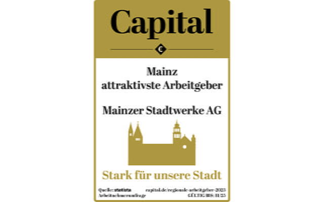 Auszeichnung Capital Mainz: Mainzer Stadtwerke als attraktiver Arbeitgeber